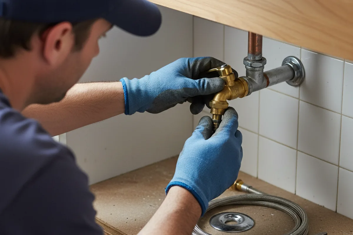 Shutoff valve and fitting work during Emergency Plumbing in Logan